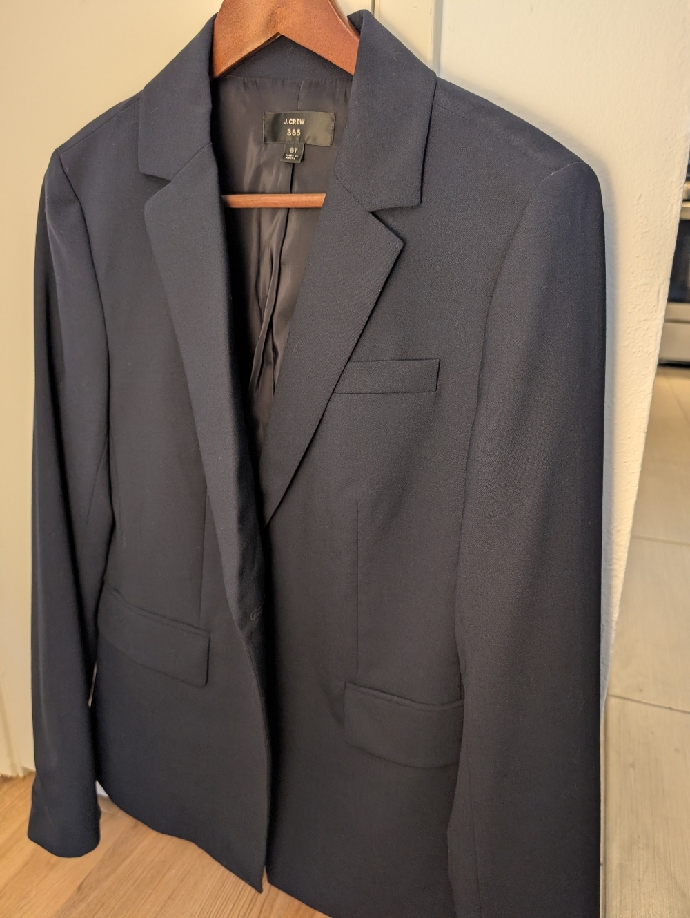 J. Crew Tall Slim Single-Button Blazer In Navy Everyday Wool, 6T (Tall) - Picture 8 of 11